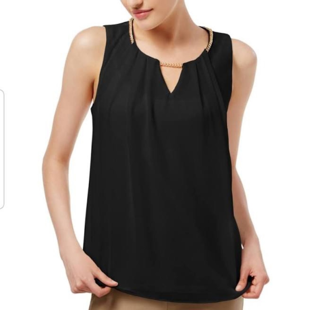 Calvin Klein Black gold chain women’s blouse size small